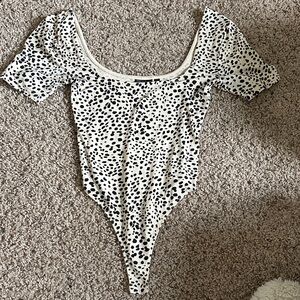 ASOS Cream Bodysuit with Black Dalmatian Spot Print